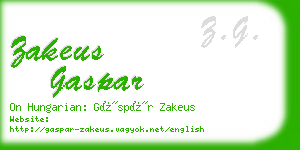 zakeus gaspar business card